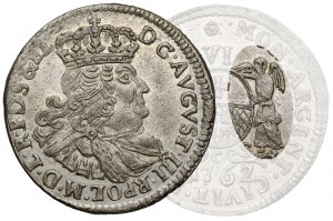 August III Sas, Szóstak Elbląg 1762 ICS - z ANIOŁAMI