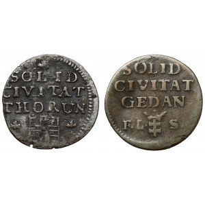 Poniatowski, Szelągi Toruń 1765 i Gdańsk 1766 - zestaw (2szt)