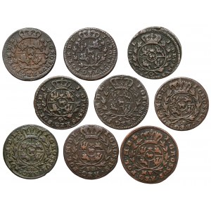 Poniatowski, Grosze miedziane 1765-1792 - zestaw (9szt)