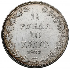 1-1/2 rubla = 10 złotych 1837 MW, Warszawa - przebitka 1836