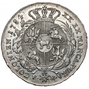 Poniatowski, Półtalar 1784 EB - bez wstęgi