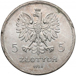 Nike 5 złotych 1928 bez znaku, Bruksela