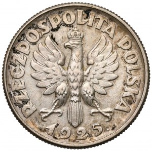 Kobieta i kłosy 2 złote 1925 z kropką, Londyn