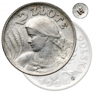 Kobieta i kłosy 2 złote 1924 - literka H - rzadkość
