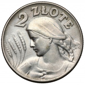Kobieta i kłosy 2 złote 1925 bez kropki, Filadelfia