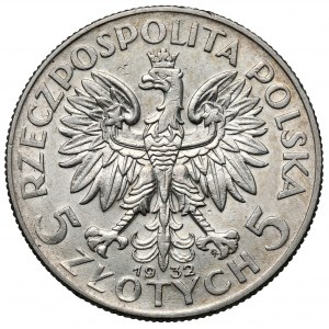 Głowa Kobiety 5 złotych 1932 ze znakiem, Warszawa