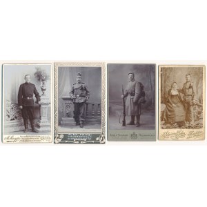 Austro-Węgry i Niemcy (?), Fotografie w mundurach z okresu I Wojny Światowej - zestaw (4szt)