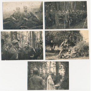 II RP, Fotografie żołnierskiego życia - w tym Por. Jerzy Sztajgierwald - zestaw (5szt)
