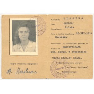 Centrala Szkolnictwa Polskiego w Niemczech, Legitymacja dla Kobiety