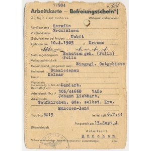 Okupacja, Zwolnienie z Karty Pracy dla Polki 1944