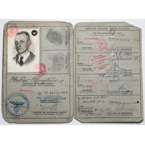 Okupacja - Warszawa, Kenkarta dla Zarządcy Nieruchomości 1943
