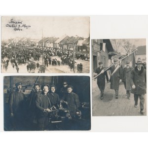 Fotografie okolicznościowe - w tym Obchód 3 Maja 1926 w Terespolu - zestaw (3szt)