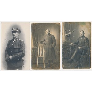 II RP, Fotografie żołnierzy, lata 1919-1926 - zestaw (3szt)