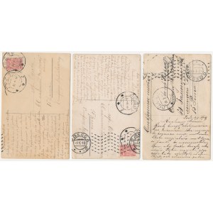 Korespondencja w okresie zaborów 1910 - zestaw (3szt)