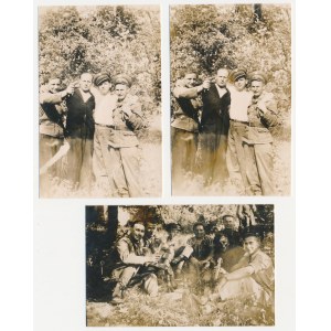 Fotografie wojskowe / partyzanckie - przy butelce - zestaw (3szt)