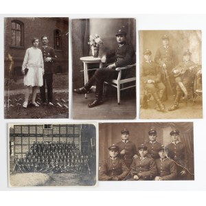 II RP, Fotografie wojskowe - Odznaki szkół podoficerskich - zestaw (5szt)