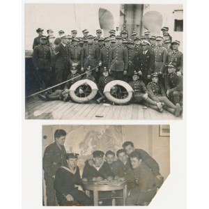 II RP, Fotografie wojskowe - w tym marynarka - zestaw (2szt)