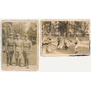 II RP, Fotografie wojskowe, Żołnierze w maskach przeciwgazowych - zestaw (2szt)