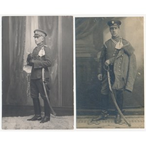 II RP, Fotografie ułanów z szablami - zestaw (2szt)