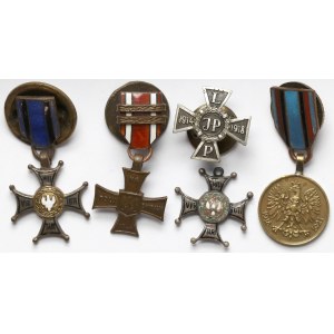 II RP i PRL, Miniatury odznaczeń i odznaki - zestaw (5szt)