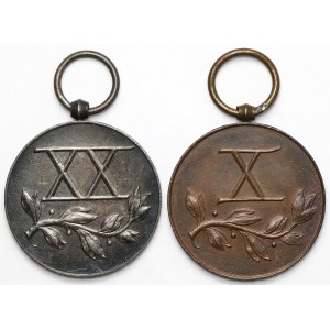 II RP, Medal za Długoletnią Służbę - Brązowy (X) i Srebrny (XX) (2szt)