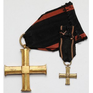 II RP, Krzyż Niepodległości + miniatura (2szt)