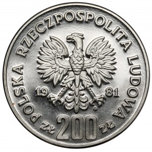 Próba NIKIEL 200 złotych 1981 Władysław I Herman - popiersie