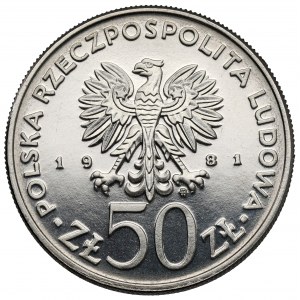 Próba NIKIEL 50 złotych 1981 Sikorski