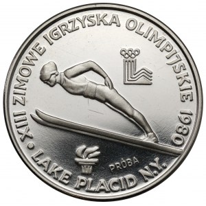 Próba NIKIEL 200 złotych 1980 Lake Placid - skoczek - ze zniczem