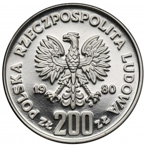 Próba NIKIEL 200 złotych 1980 Lake Placid - skoczek - ze zniczem