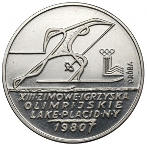 Próba NIKIEL 200 złotych 1980 Lake Placid - narciarz - ze zniczem