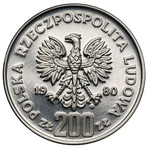 Próba NIKIEL 200 złotych 1980 Lake Placid - narciarz - ze zniczem