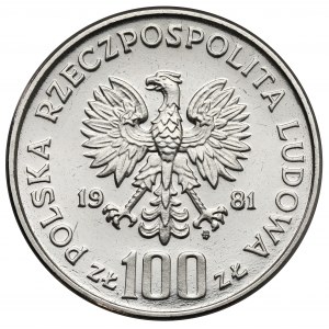 Próba NIKIEL 100 złotych 1981 Kościół Mariacki w Krakowie