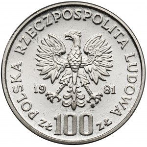 Próba NIKIEL 100 złotych 1981 Sikorski - na wprost
