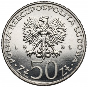 Próba NIKIEL 50 złotych 1981 Władysław I Herman