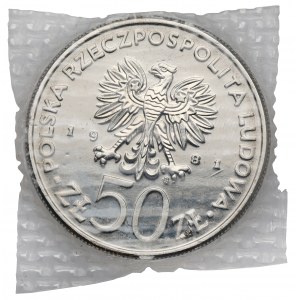 Próba NIKIEL 50 złotych 1981 Bolesław II Śmiały - zgrzewka
