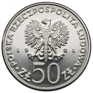 Próba NIKIEL 50 złotych 1981 FAO Światowy Dzień Żywności
