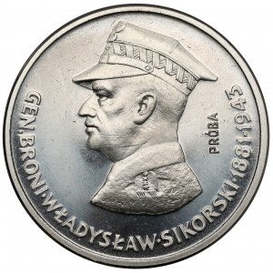 Próba NIKIEL 100 złotych 1981 Sikorski - profil
