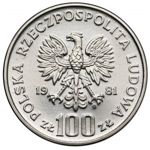 Próba NIKIEL 100 złotych 1981 Sikorski - profil