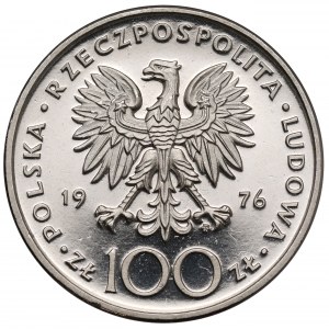 Próba NIKIEL 100 złotych 1976 Pułaski - na wprost