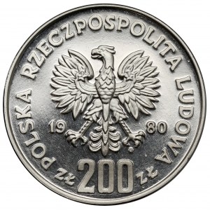 Próba NIKIEL 200 złotych 1980 Bolesław I Chrobry - półpostać