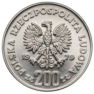 Próba NIKIEL 200 złotych 1979 Mieszko I - półpostać