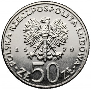 Próba NIKIEL 50 złotych 1979 Mieszko I - popiersie