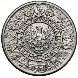 Próba NIKIEL 100 złotych 1960 Mieszko... postacie - z deseniem