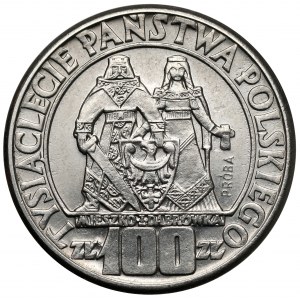 Próba NIKIEL 100 złotych 1960 Mieszko... postacie - bez deseniu