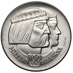 Próba NIKIEL 100 złotych 1960 Mieszko... głowy - duży orzeł