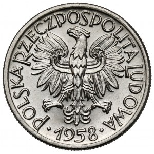 Próba NIKIEL 50 groszy 1958 - kłos i młoty