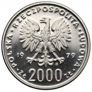Próba NIKIEL 2.000 złotych 1979 Mieszko I - półpostać