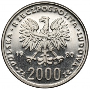 Próba NIKIEL 2000 złotych 1980 Kazimierz Odnowiciel