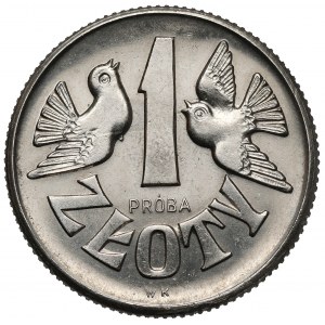 Próba NIKIEL 1 złoty 1958 - gołębie